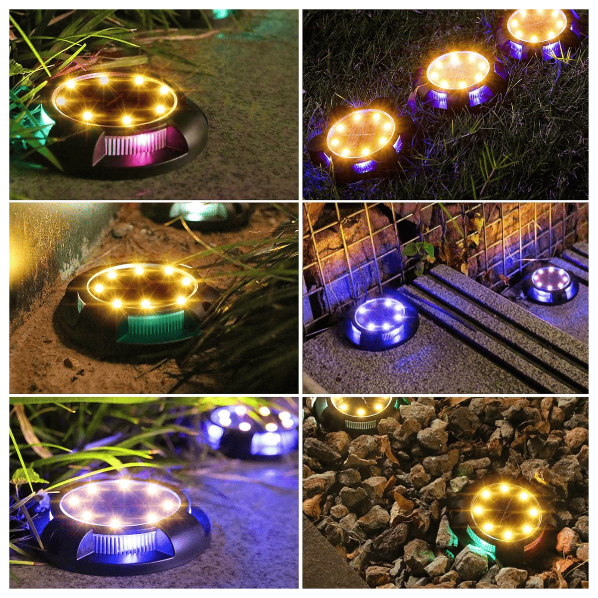 KIT 4 ESTACAS SOLARES PARA JARDIN RGB.