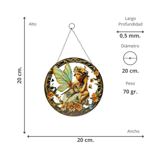 Adorno Colgante Acrílico Atrapasol Hada
