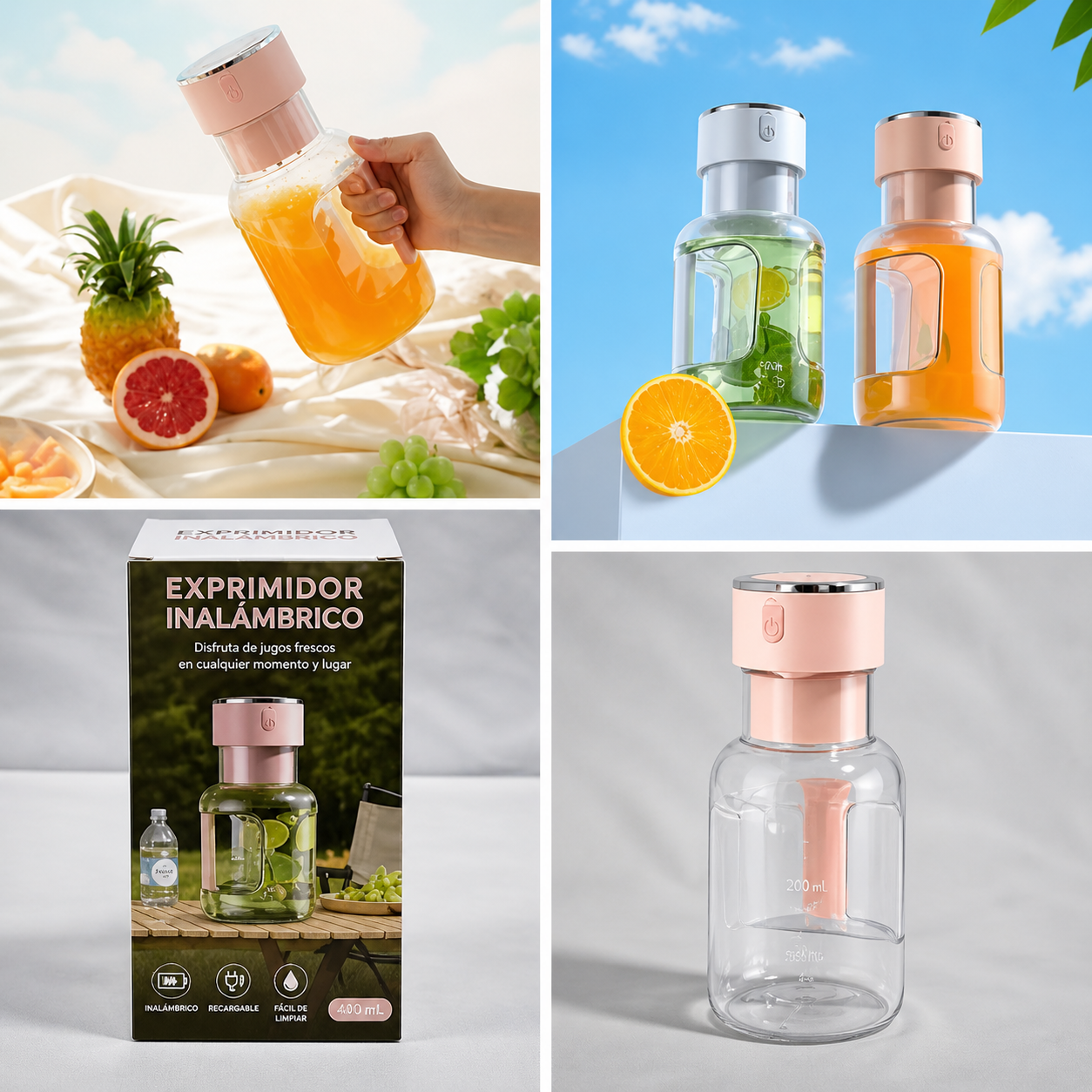 BATIDORA DE JUGO INALAMBRICA DE 1.5 L.