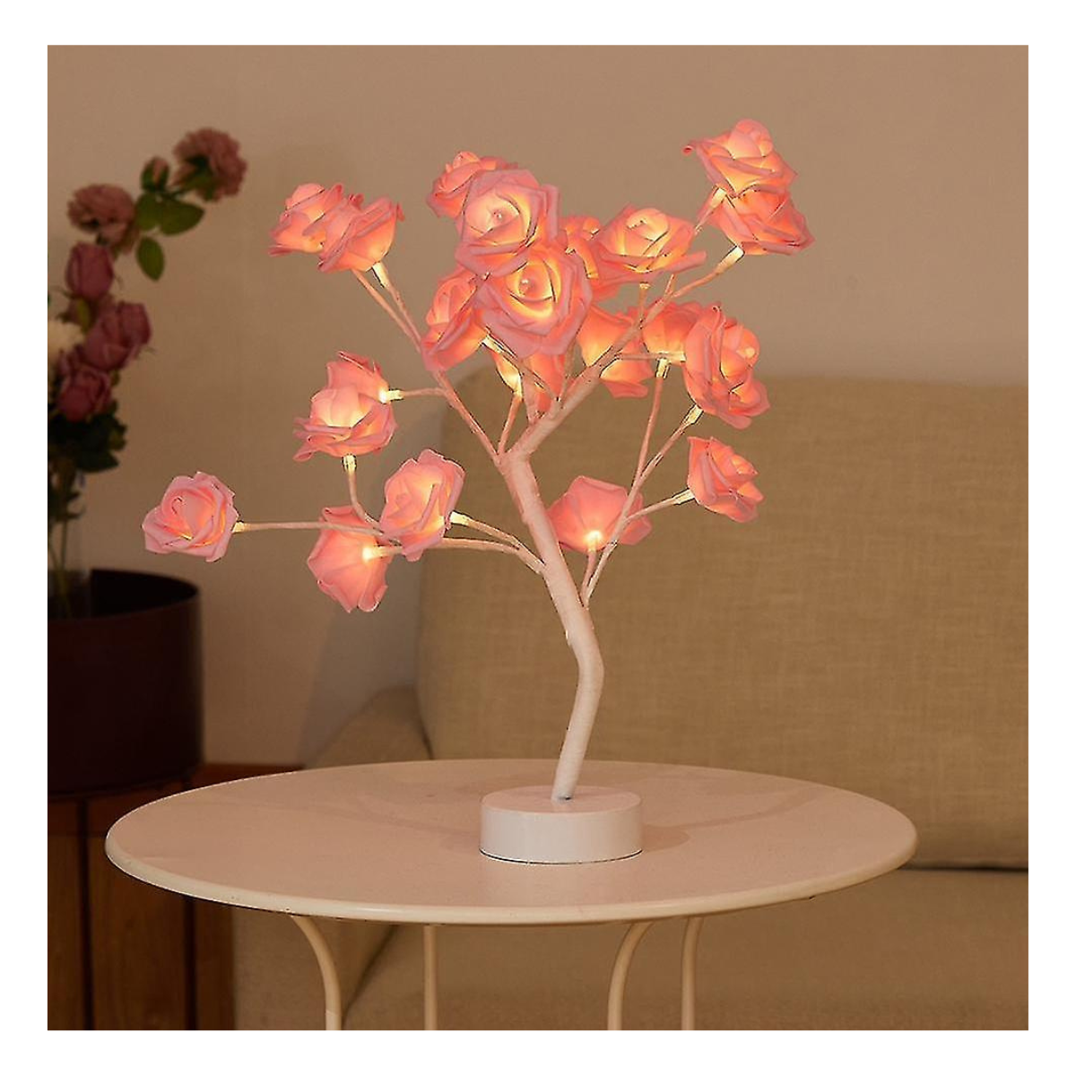LAMPARA DE ARBOL DE 24 ROSAS.