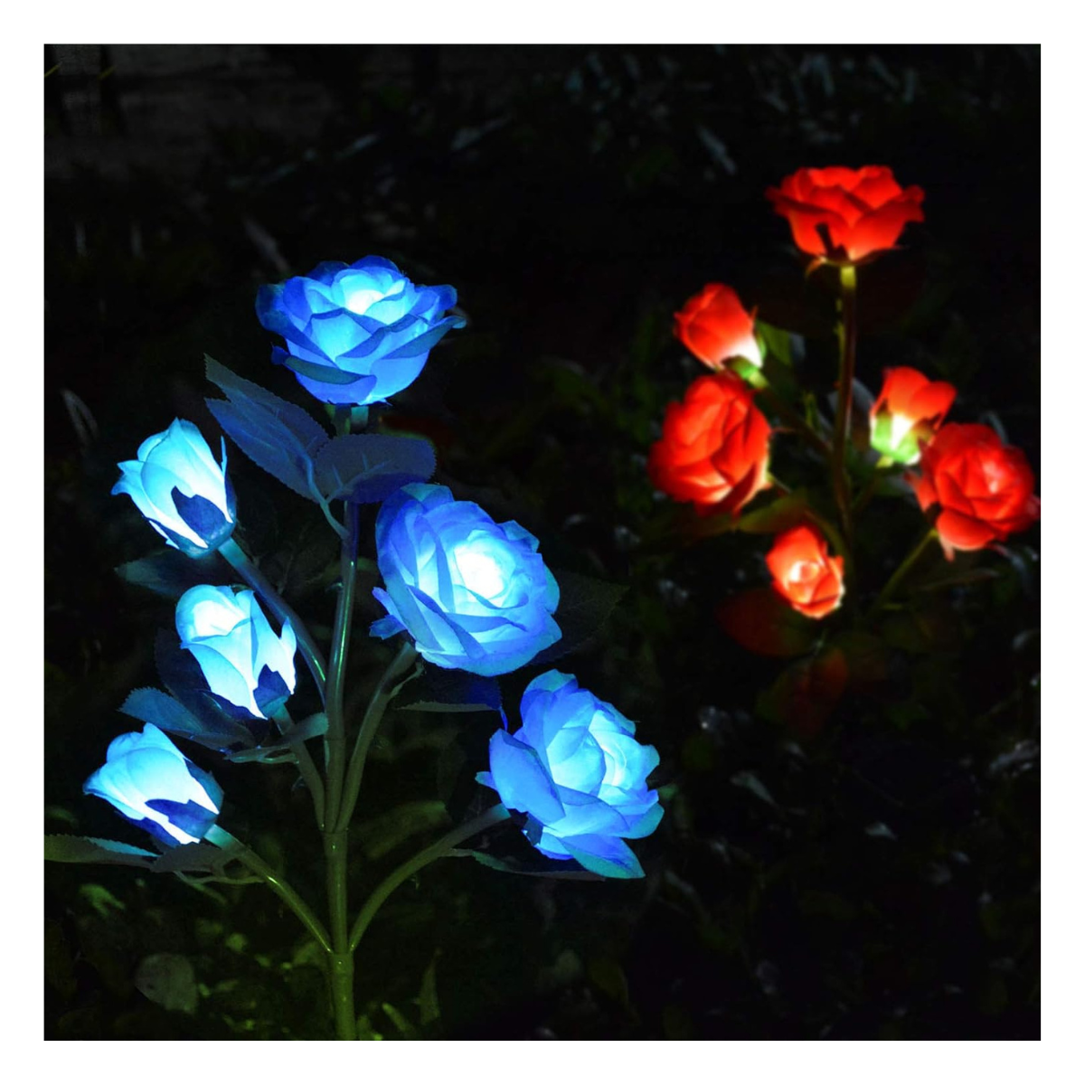 LUCES SOLARES DE ROSAS PARA JARDIN.