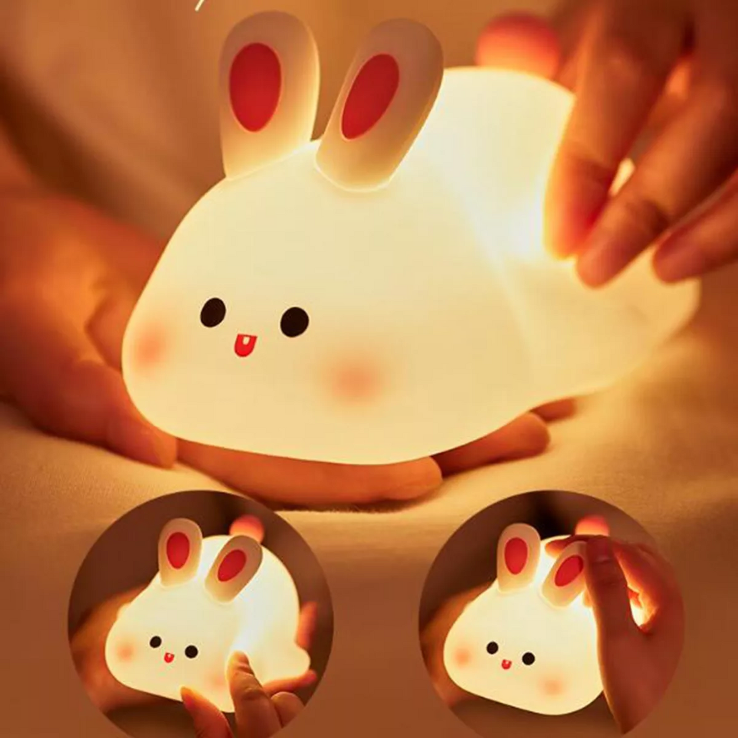 LAMPARA CON FORMA DE CONEJO LUZ NOCTURNA SENSORIAL.