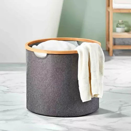 CESTO PLEGABLE CIRCULAR BAMBU 46x35 CM.