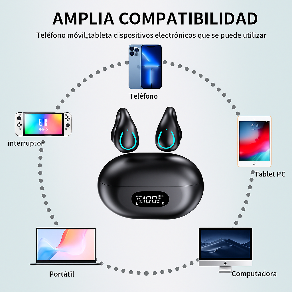 AURICULARES BLUETOOTH CONDUCCION OSEA.