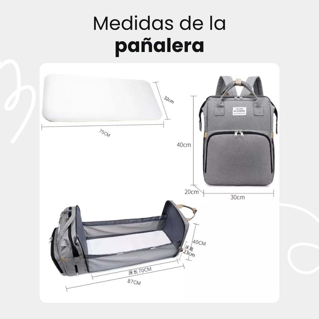 PAÑALERA CON CAMBIADOR PLEGABLE MULTIUSO.