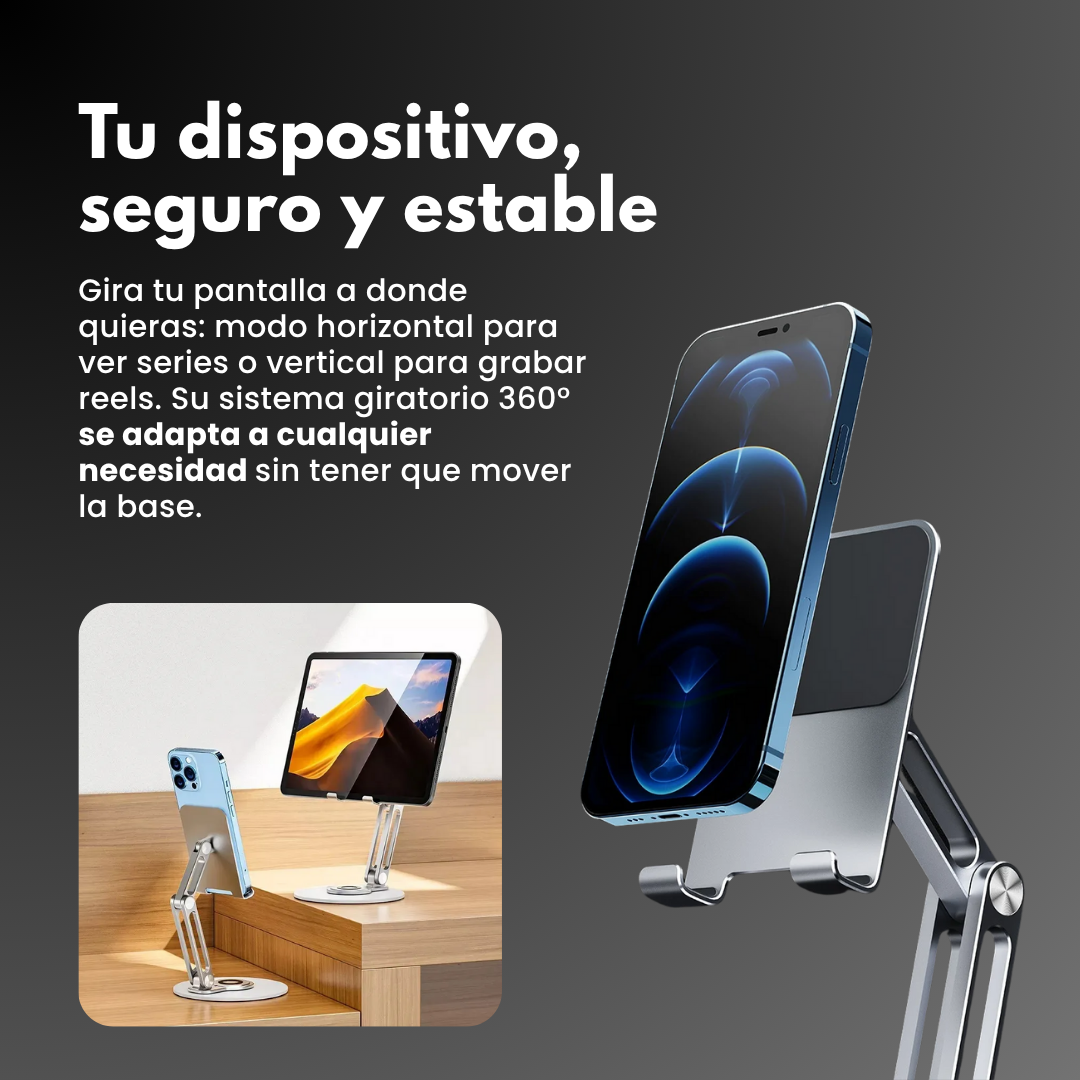 SOPORTE DE CELULAR GIRATORIO 360°.