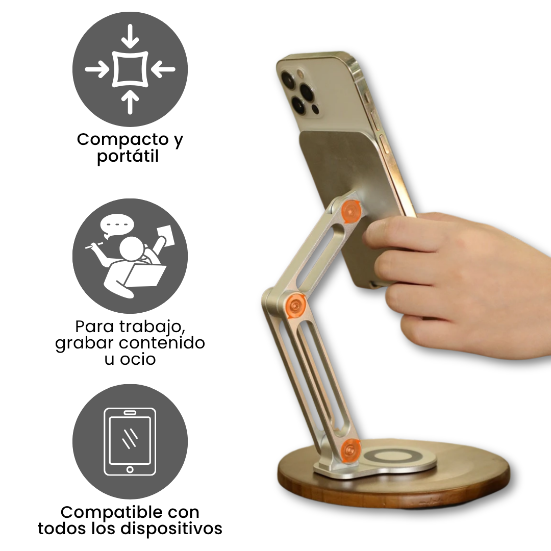 SOPORTE DE CELULAR GIRATORIO 360°.