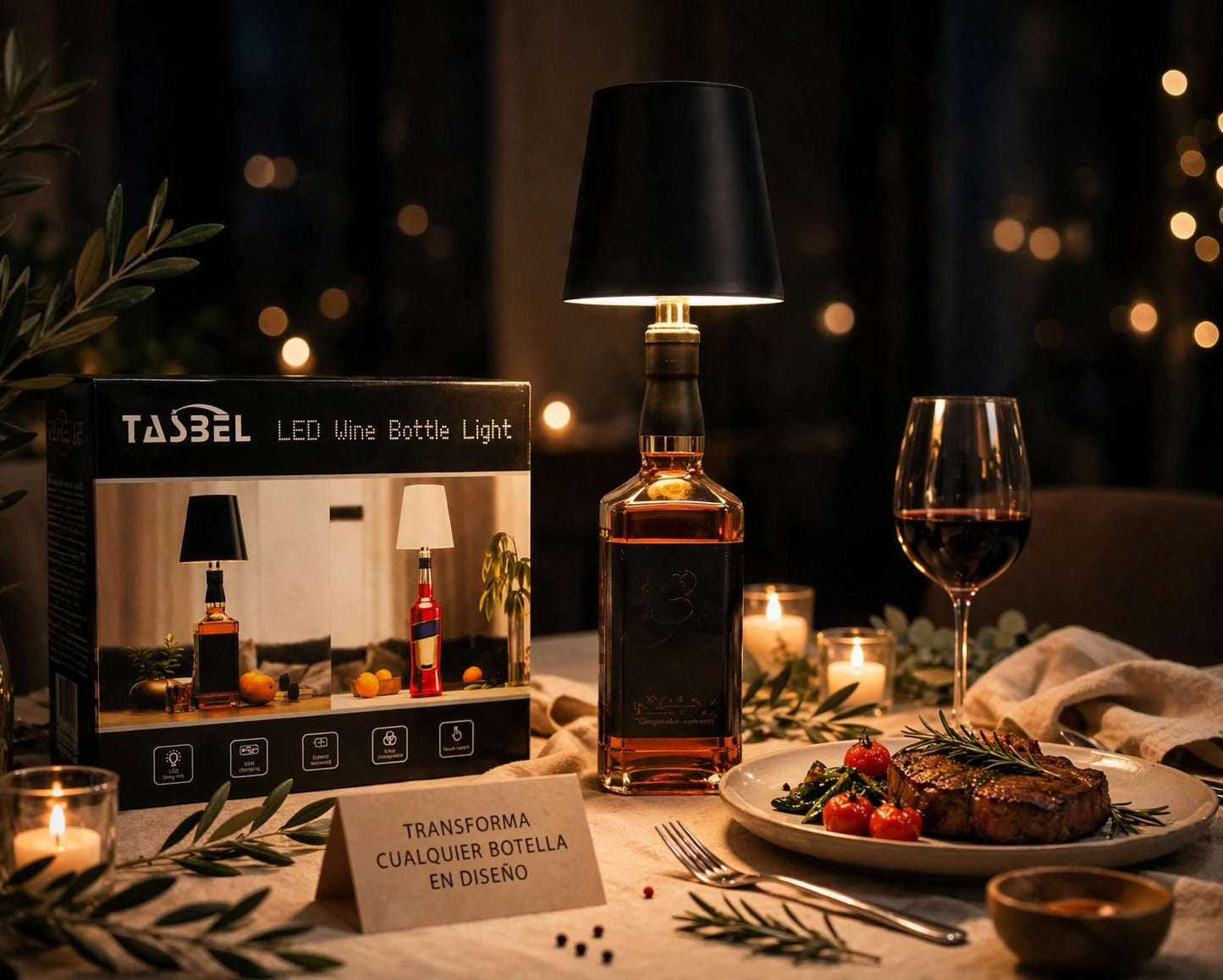 LAMPARA LED PARA BOTELLAS RECARGABLE - USB