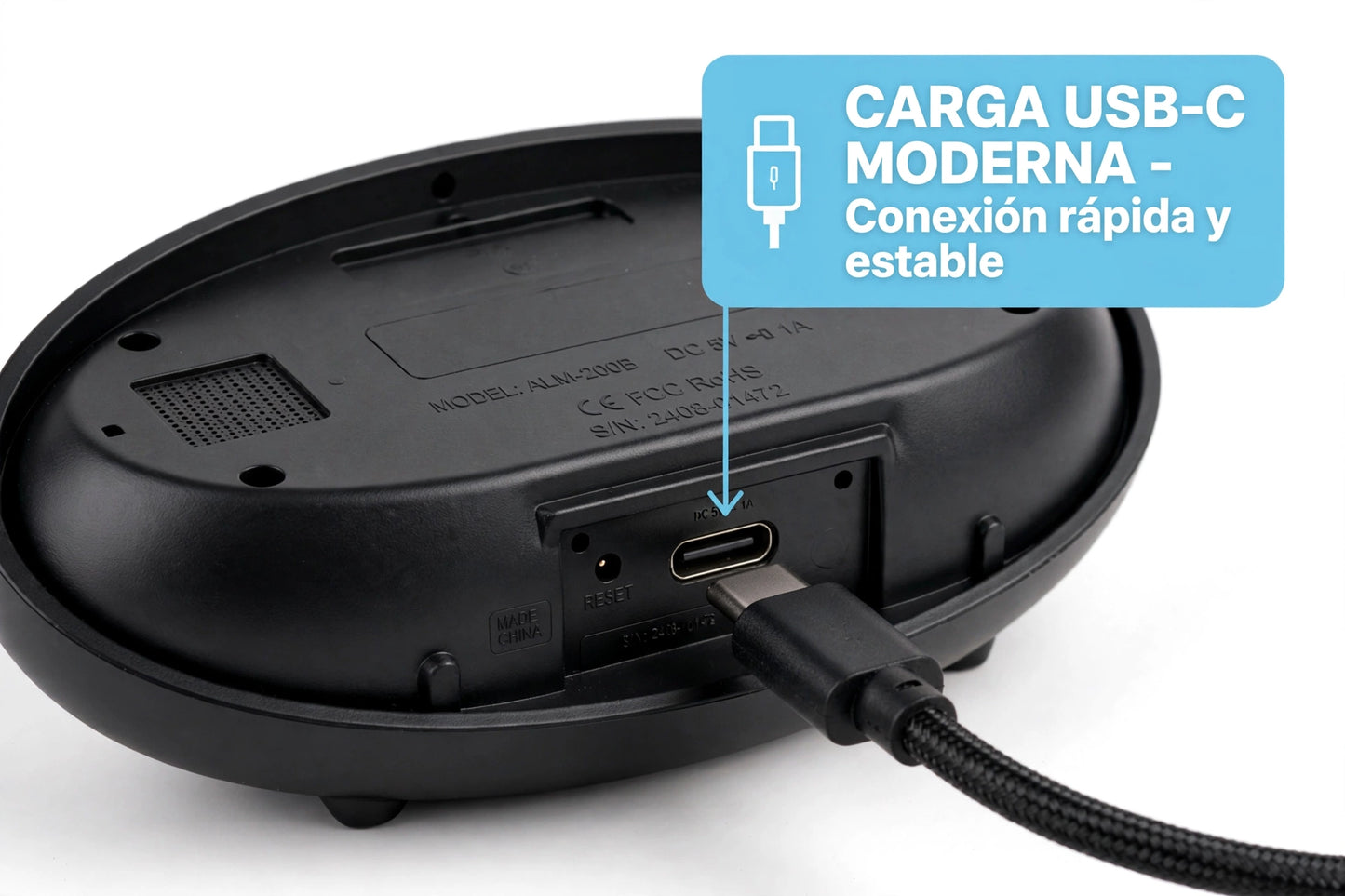 RELOJ DESPERTADOR CARGADOR INALAMBRICO.