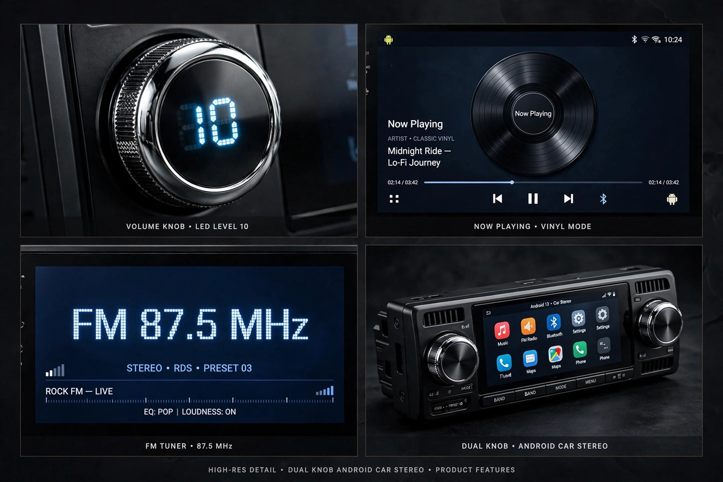 RADIO AUTO 10.1 DUAL KNOB CARPLAY.