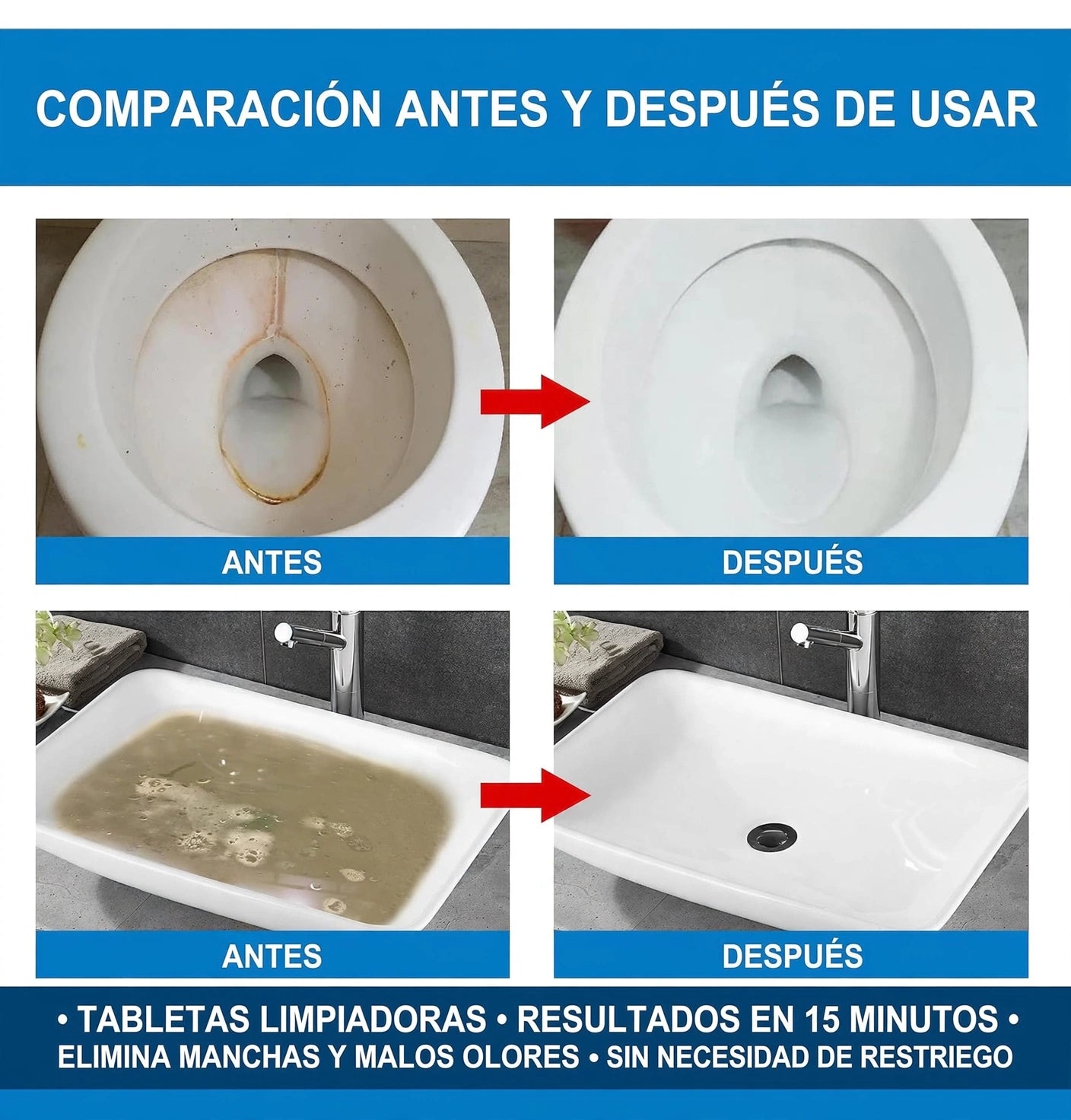 PASTILLAS LIMPIADORAS PARA INODORO X 5 CAJAS.