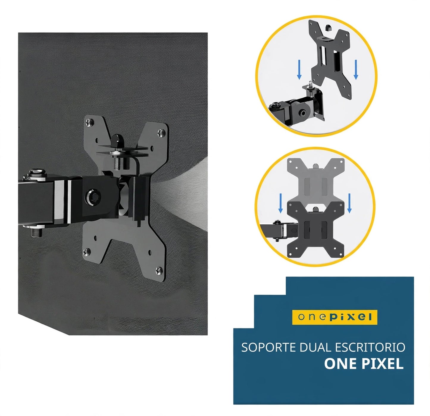 SOPORTE DOBLE MONITOR AJUSTABLE.